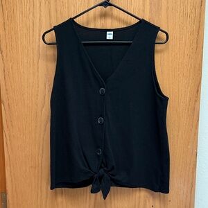 Old Navy Black Button-Front Blouse